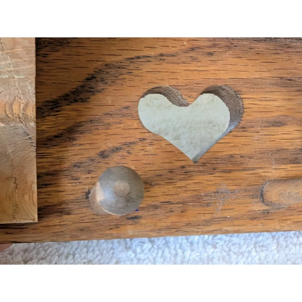 Cottage Core Wooden Heart Hanging Wall Shelf with Pegs Grandmacore 7.5